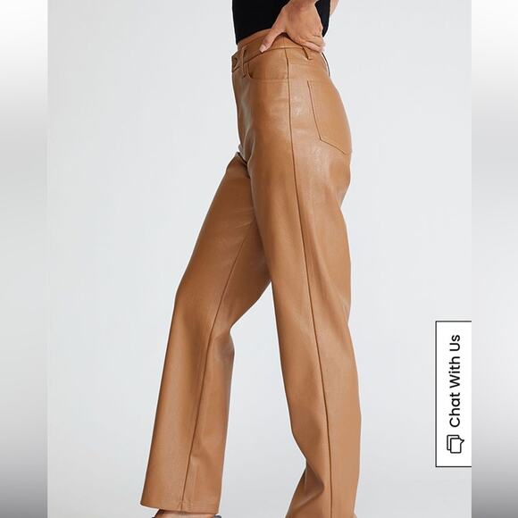 PacSun Tan '90s Faux Leather Pants XS - Picture 3 of 12